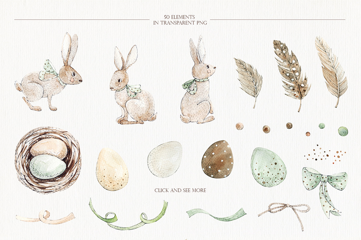 Happy Easter Collection, an Animal Illustration by svetsum (Photo 3 of 5)