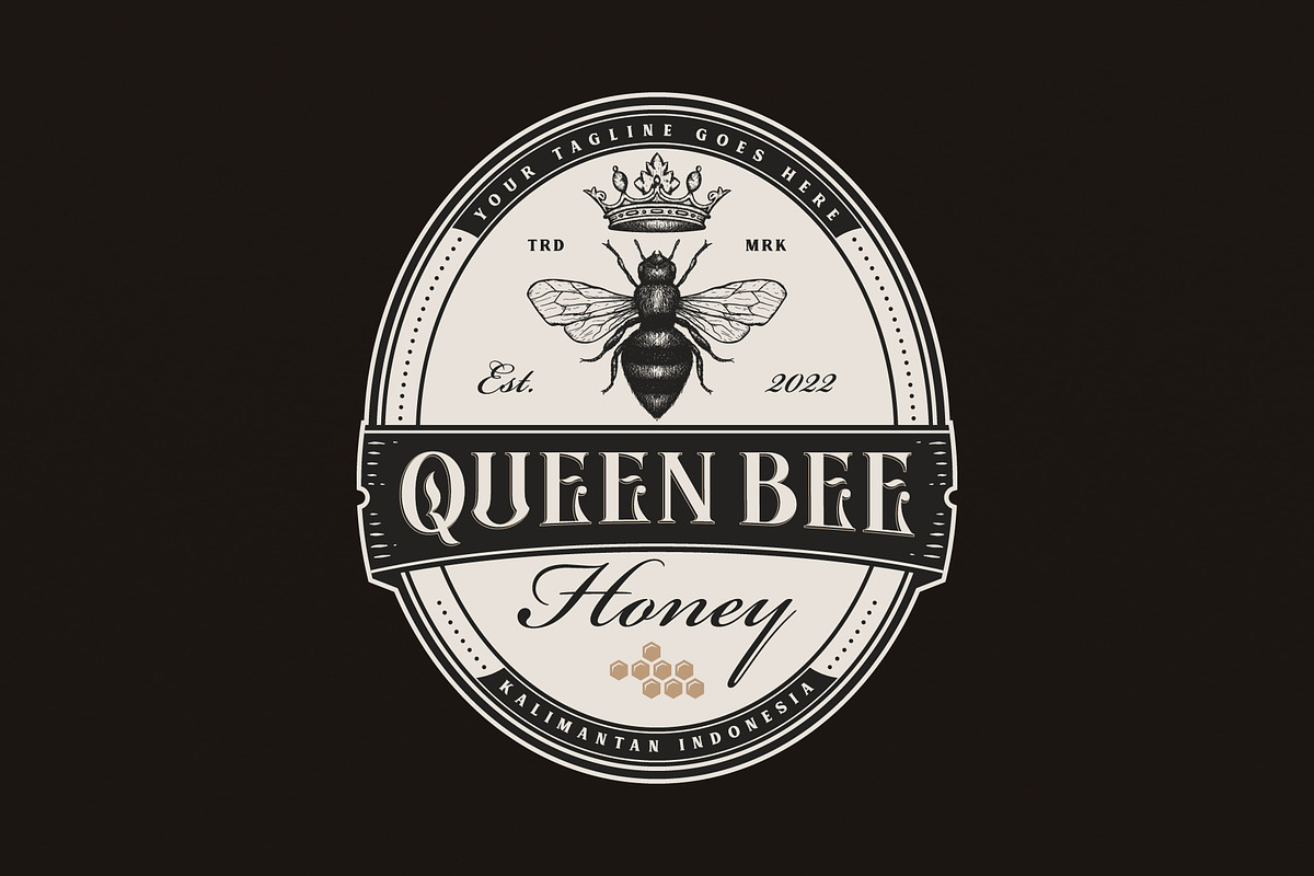 Vintage Honey Farm Emblem Logo, a Branding & Logo Template by zdson (Photo 1 of 2)