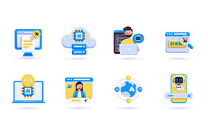 Modern 3D illustration of AI, an Icon by Creative Graphics