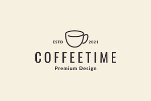 Lines Coffee Or Tea Cup Logo