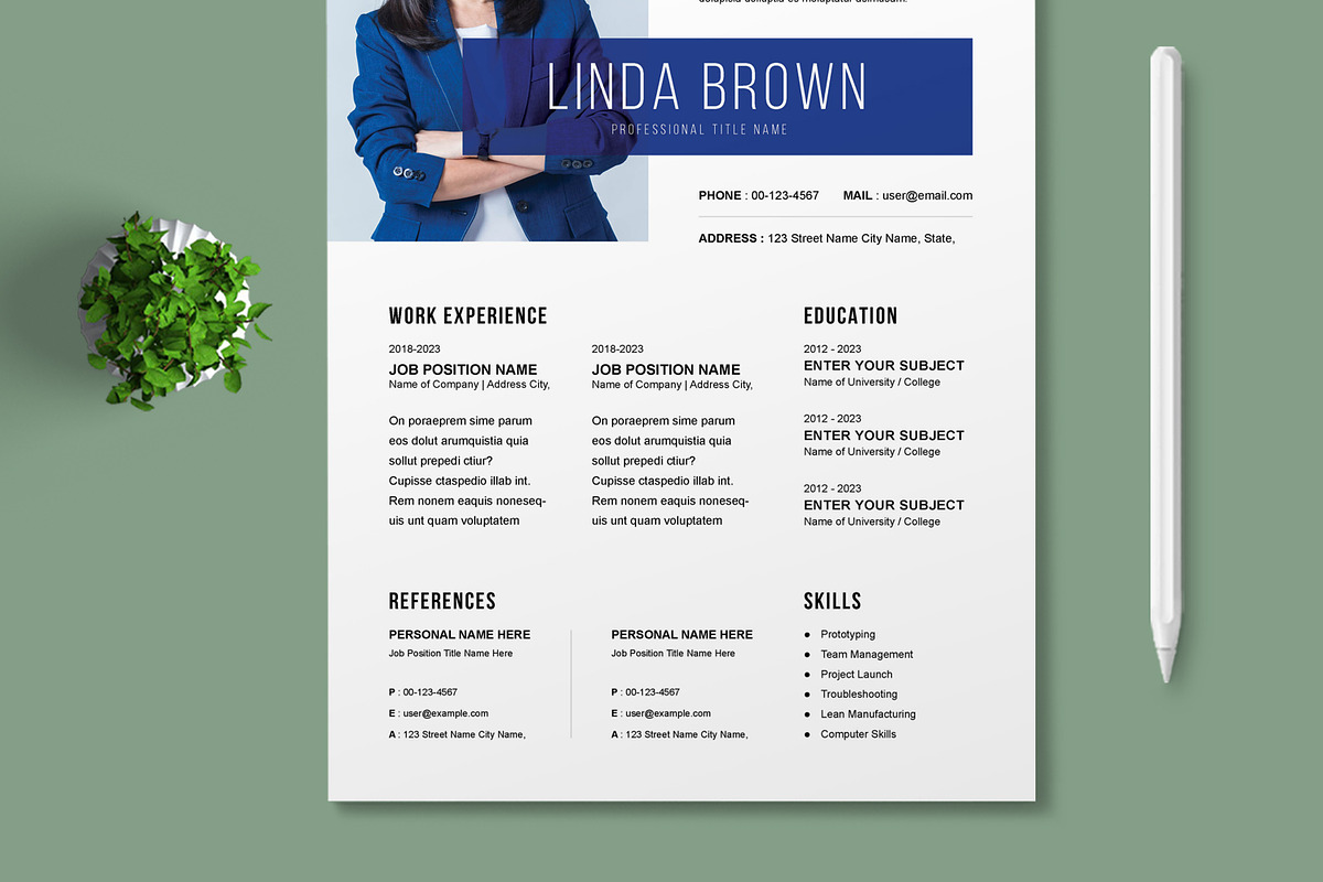 Resume Template Layout, a Resume Template by MightyDesign (Photo 3 of 8)