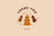 Boho Christmas collection, a Seasonal Illustration by JulzaArt (Thumbnail 8 of 8)