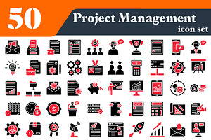 Project Management Bundle Icon Set, a Solid Icon by EllaMaiyaali