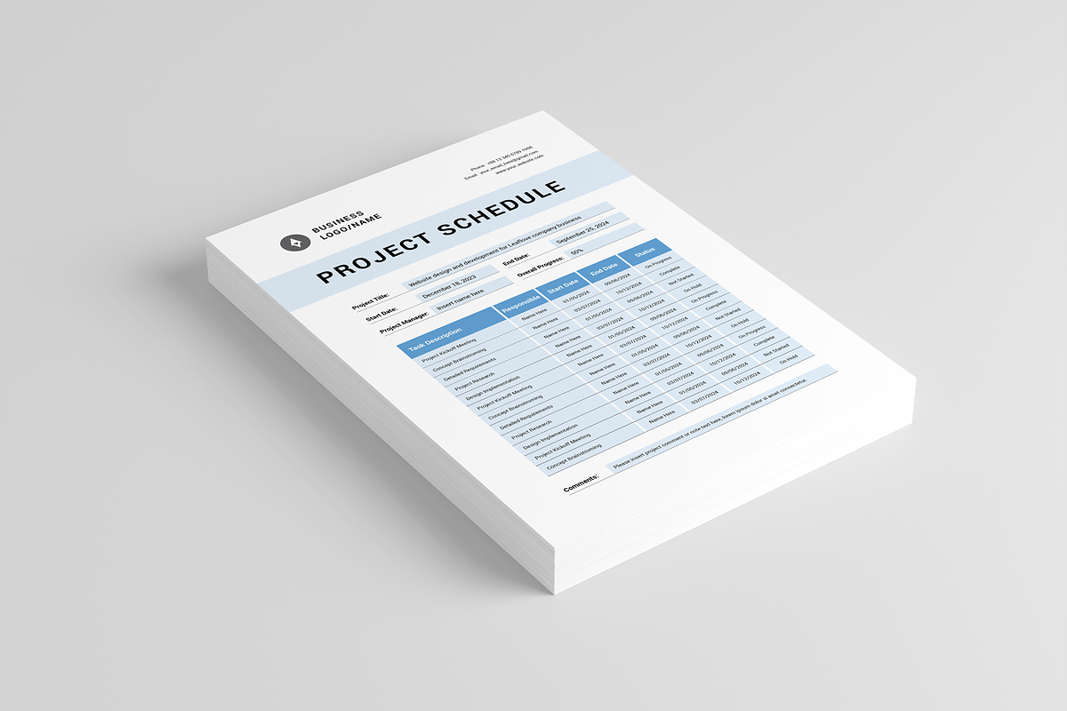 Project Schedule | MS Word & Indd, a Stationery Template by Leaflove (Photo 2 of 5)