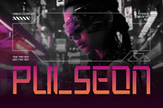 Pulseon Futuristic Display Font, a Sans Serif Font by Vadovastd (Thumbnail 1 of 9)