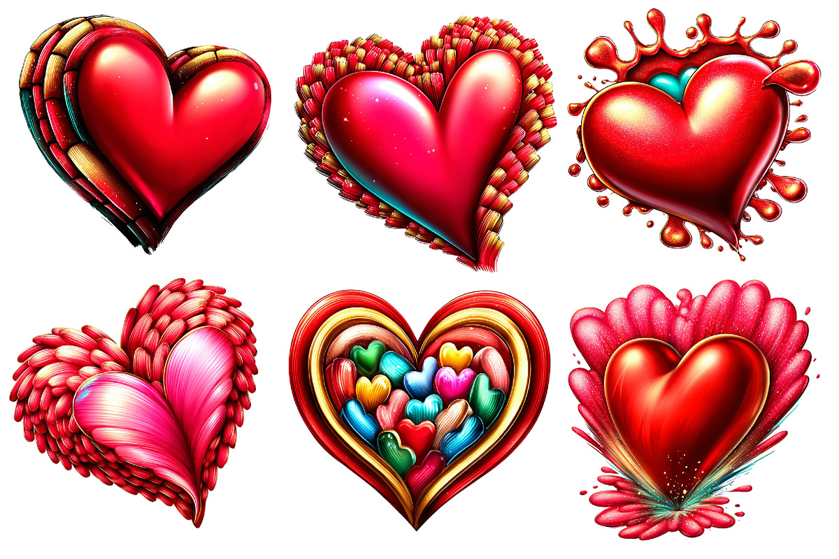 Valentine Day Hearts Clipart, an Illustration by Designworld (Photo 4 of 4)
