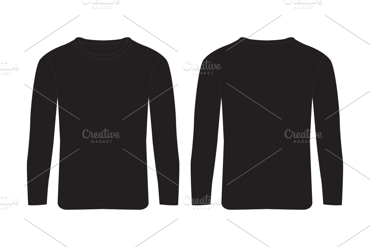 Blank Long Sleeve T-Shirt Design, an Illustration by S.i. Graphics®, image size:1200x800