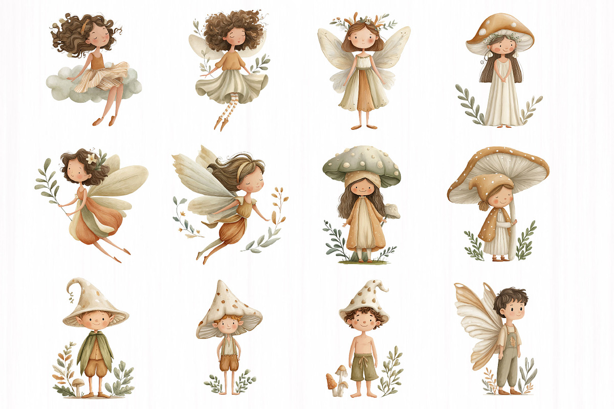Mushroom Fairies. Kids collection, an Illustration by DreamCafeArt (Photo 3 of 9)