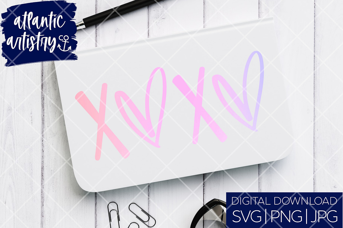 XOXO hearts Valentine's Day SVG PNG, an Object Graphic by Atlantic Artistry (Photo 3 of 3)