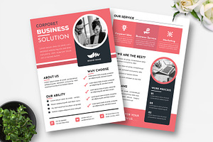 Two Page Business Flyer Template, a Flyer Template by MightyDesign
