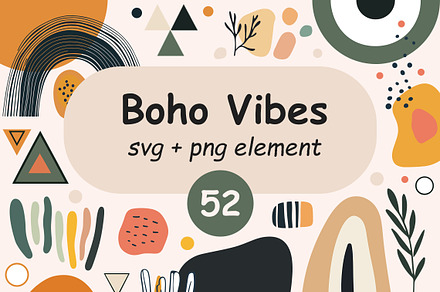 Abstract Boho Clipart Shapes