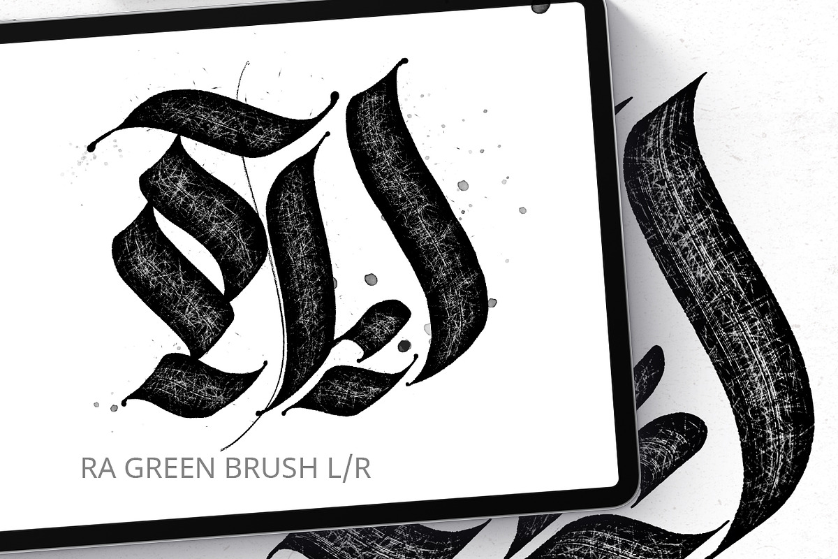 Flat Lettering Brushes. Procreate, a Brush Add-On by Diacritics (Photo 6 of 8)