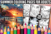 Summer Coloring Pages For Adults, a Seasonal Illustration by Design Zone (Thumbnail 1 of 7)