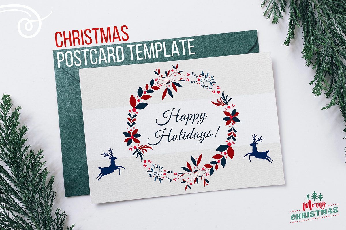 Christmas Deer Postcard, a Card Template by Kay Designs (Photo 1 of 4)