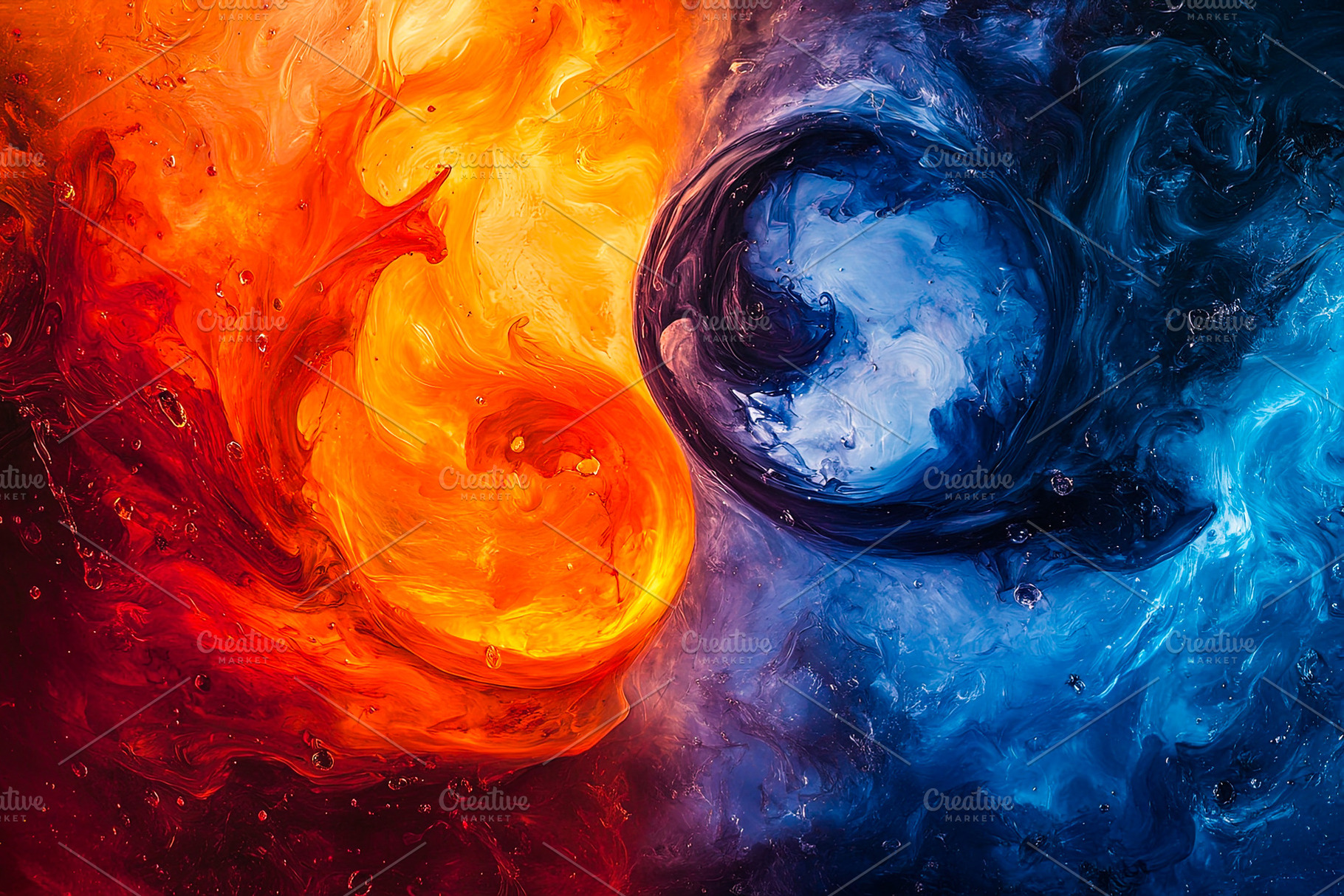 Abstract Fire and Ice Yin Yang, a Background Photo by Ales Munt