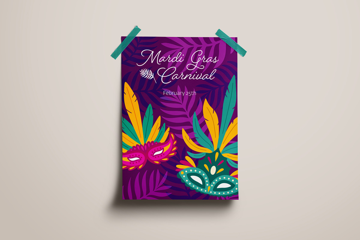 Mardi Gras backgrounds bundle, a Decorative Illustration by Good Studio (Photo 11 of 11)