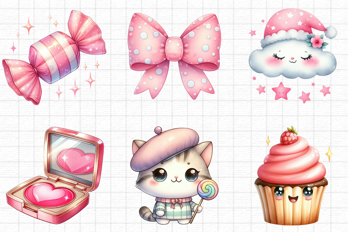 Kawaii Girly Aesthetic Clipart, a Seasonal Illustration by Daily.Designs (Photo 3 of 5)