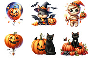 Cute Halloween Clipart, an Illustration by DreamArtGraphic (Thumbnail 4 of 5)