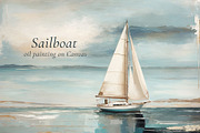 Seascape Oil Painting 'Sailboat', a Background Graphic by by creative paper (Thumbnail 9 of 16)
