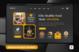 Hungrylop - Restaurant Hero Header, a Templates & Theme by SquidPixey