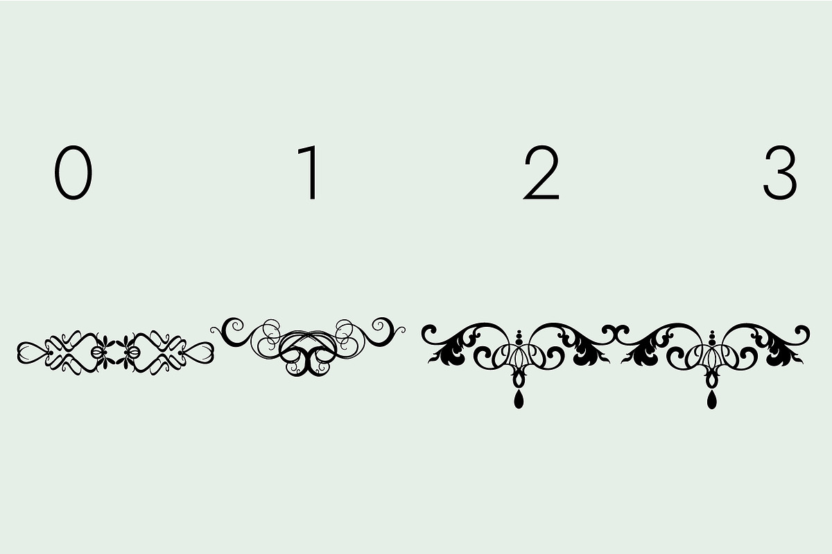 Flourishes Dividers &Swirls Dingbats, a Symbol Font by Minimalartstudio (Photo 7 of 9)