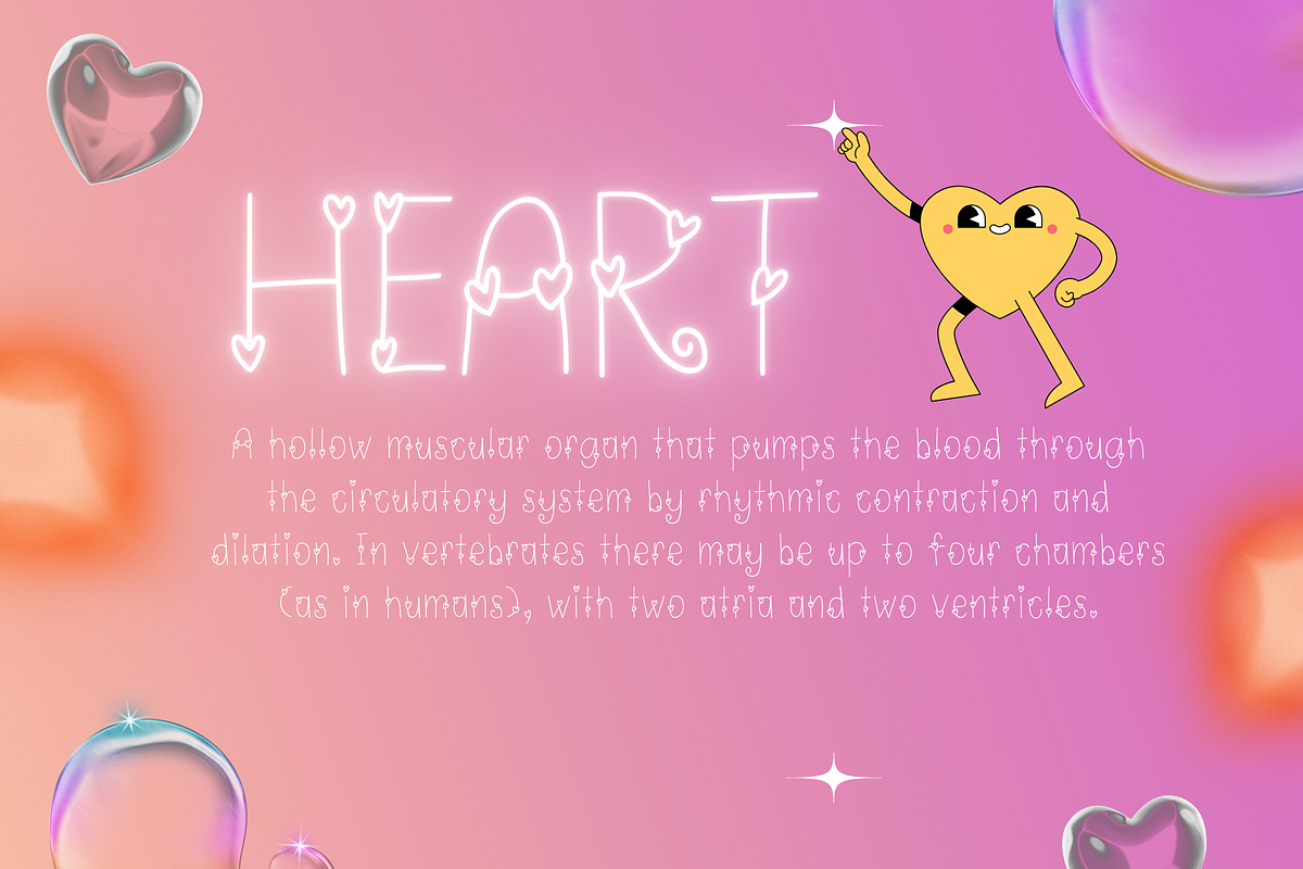 Heart | Romantic Handwritten Font, a Handwritten Font by Waris Studio (Photo 5 of 7)
