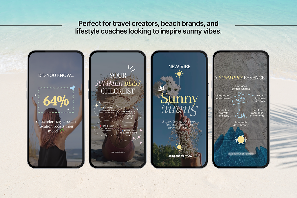 100 Summer Aesthetic Reels Templates, a Social Media Template by DigiPax (Photo 5 of 10)