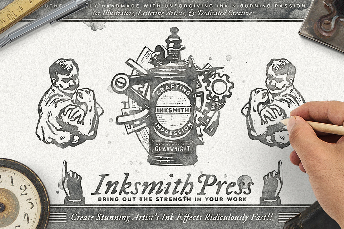Inksmith Press, a Layer Style Add-On by Unember (Photo 1 of 5)