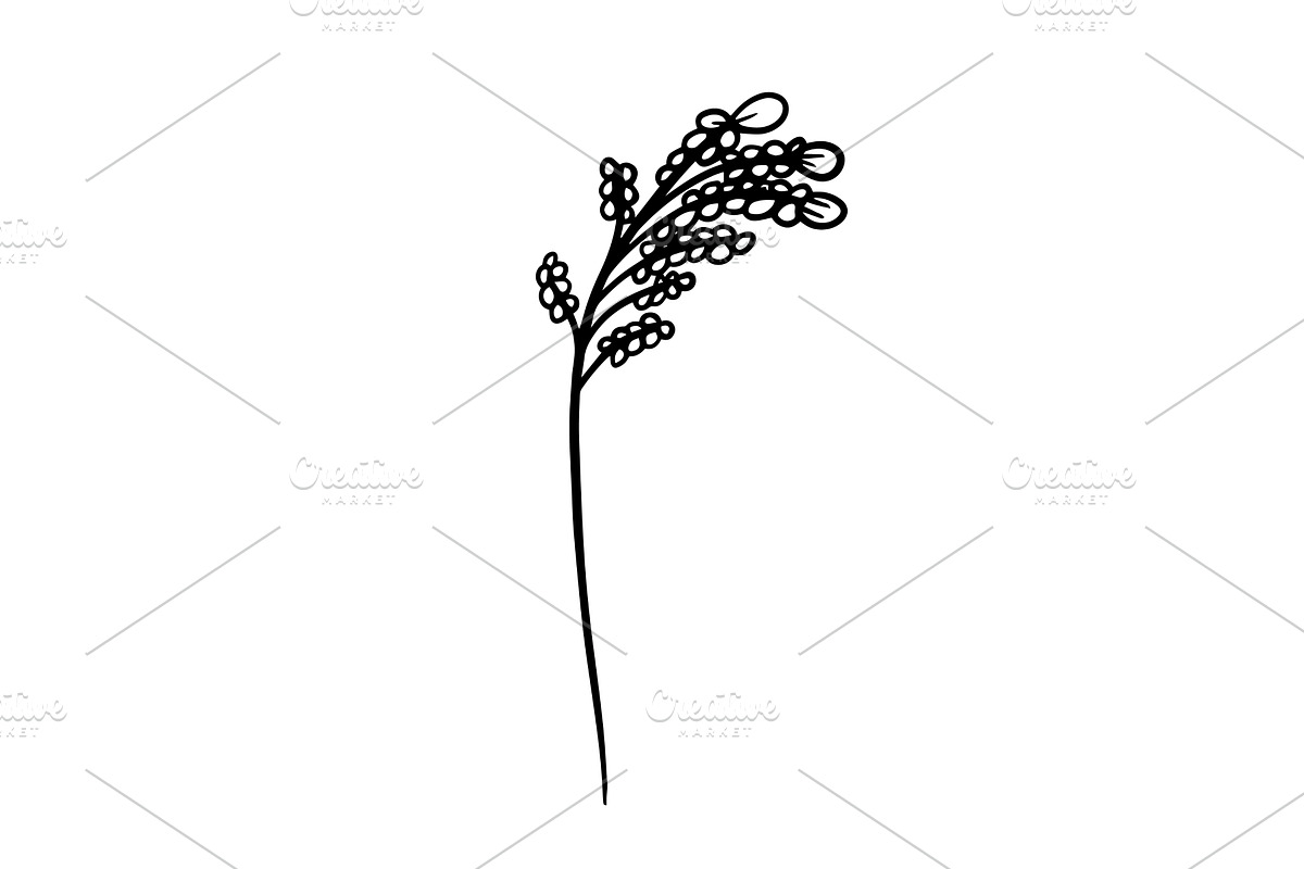 Flower one line monochrome. hand, an Illustration by Nenahliadava Design