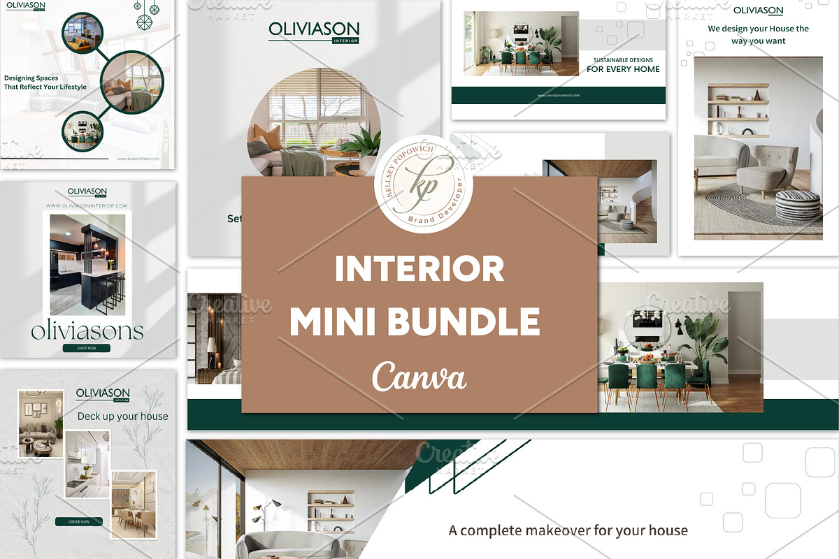 Premium Interior Design Templates, a Social Media Template by Branding by Kellsey (Photo 1 of 5)
