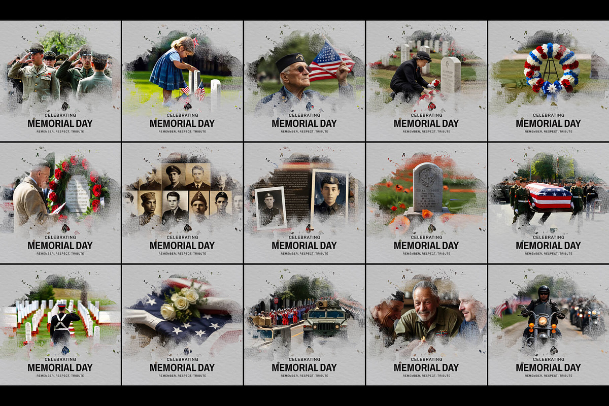 50 Memorial day Posts design set, a Social Media Template by Walldecorated (Photo 3 of 3)