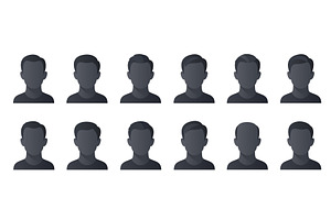 Male hair s icons, an Object Illustration by Lemberg Vector