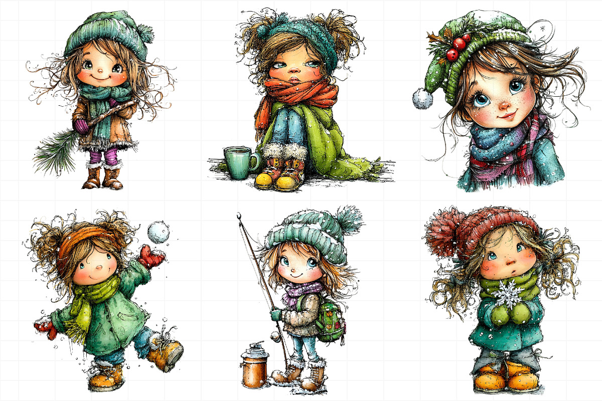 Winter Girl Clipart, an Illustration by Daily.Designs (Photo 4 of 5)