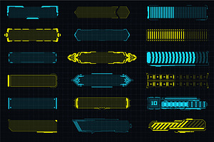 Sci-fi Futuristic CyberPunk UI Set