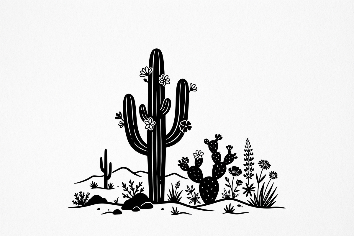60 Desert Cactus Floral Silhouette, a Seasonal Illustration by Amazin_art (Photo 13 of 34)