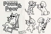 Party Dog PNG & SVG Illustration Set, an Animal Illustration by DreamoraArt (Thumbnail 1 of 8)