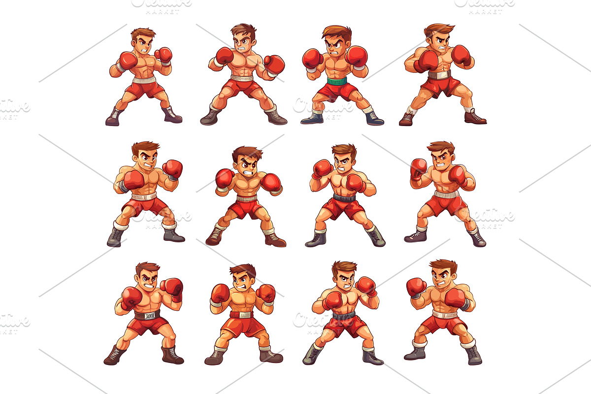 Cartoon boxers. Man martial art, an Object Illustration by Stock-Smart-Start