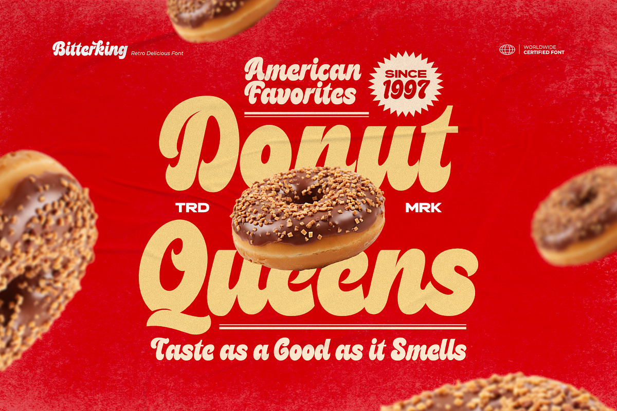 Bitterking - Retro Delicious Font, a Script Font by ikiiko (Photo 3 of 7)