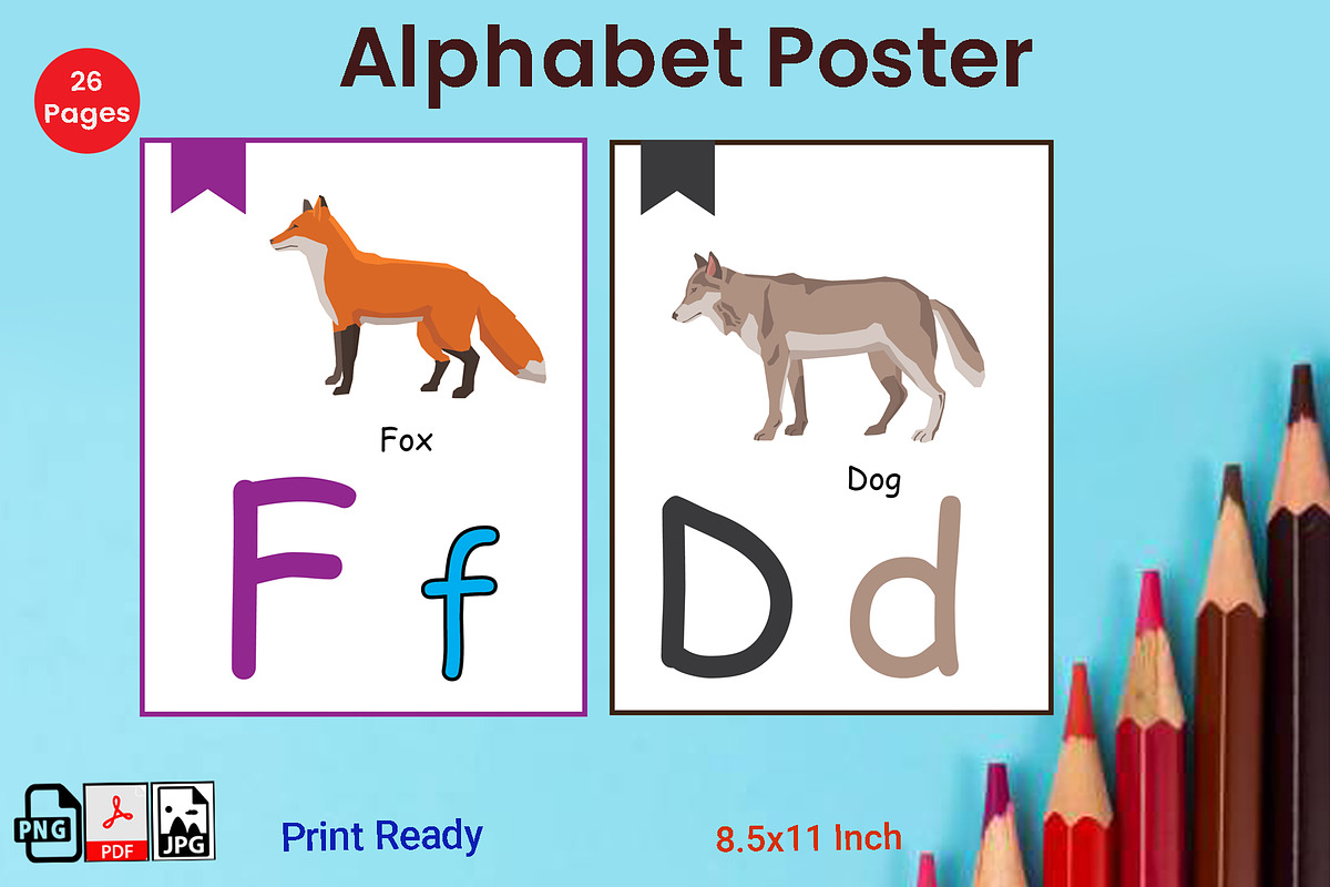 Alphabet chart poster for Classroom, a Graphic by Hitubrand
