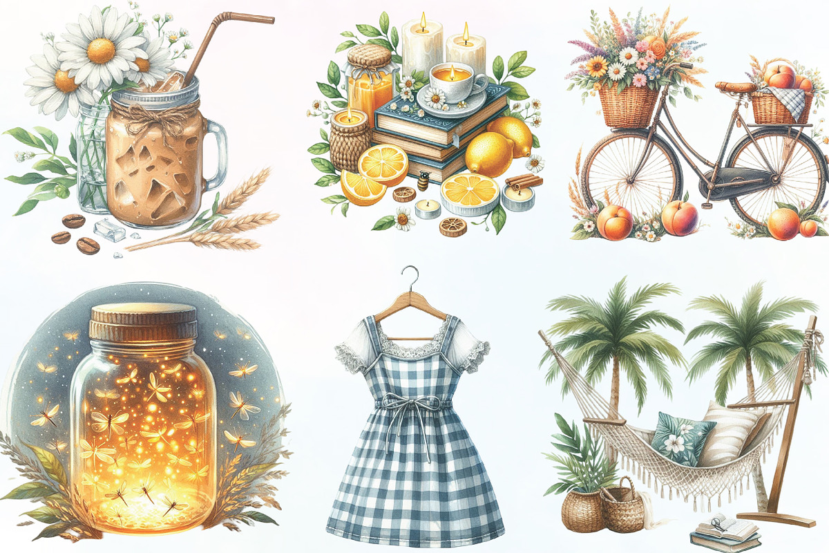 Cozy Summer Sublimation Clipart, an Illustration by CraftArtStudio (Photo 2 of 6)