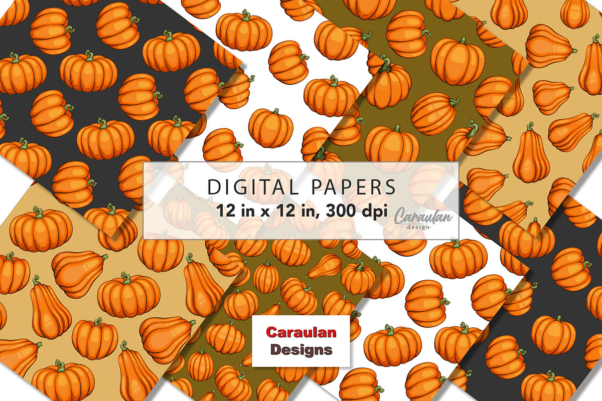 Thanksgiving Pumpkins Patterns, a Pattern Graphic by Serghei Caraulan (Photo 4 of 9)