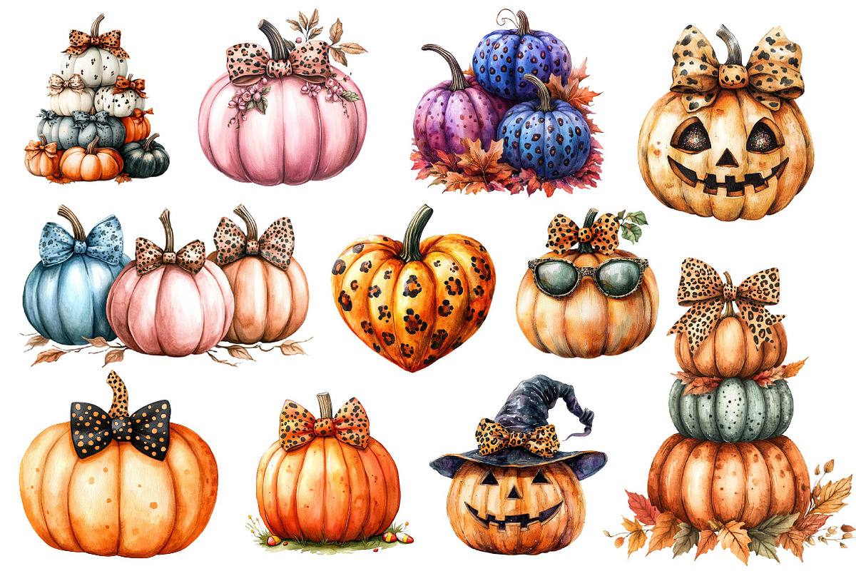 Fall Halloween Pumpkins Clipart, an Illustration by Dream Creation (Photo 4 of 4)