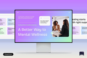 Mental Health Therapy Pitch Deck, a Presentation Template by Claymoon Lab
