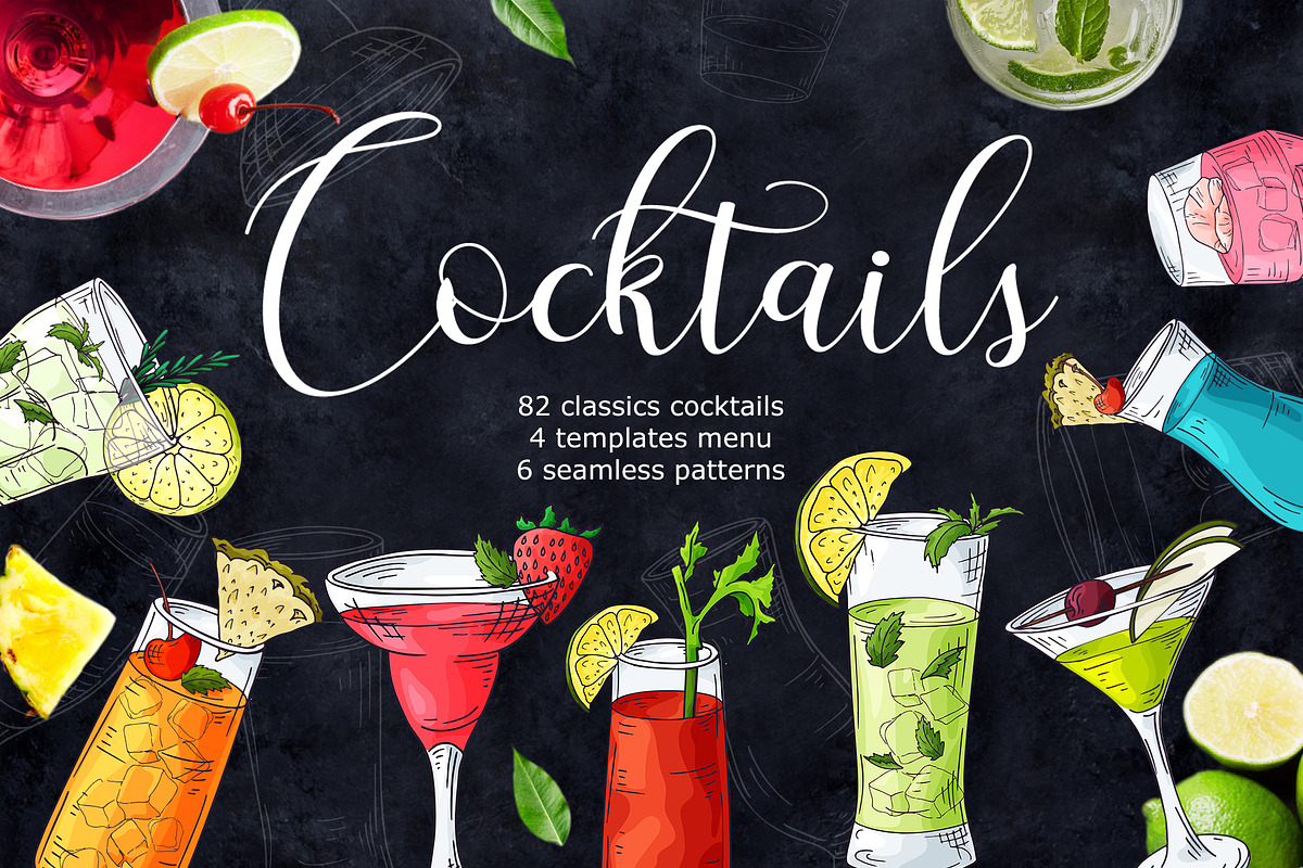 Cocktails Bundle+bonus, a Food Illustration by Astarte_design (Photo 1 of 10)