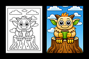 Whimsical Goblin World Coloring Page, a Decorative Illustration by Design Station (Thumbnail 7 of 8)
