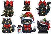 Angry Christmas black cats, an Object Graphic by Pixxel_Studio (Thumbnail 1 of 6)
