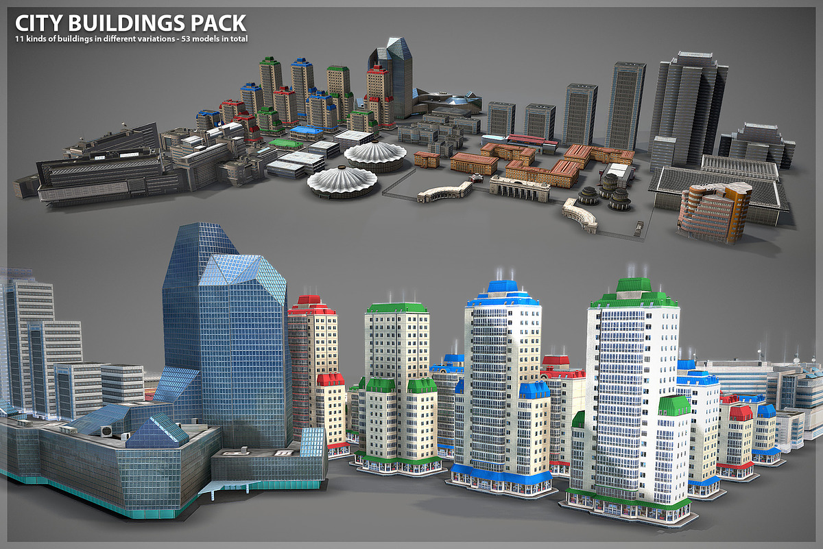 Buildings Pack, an Architecture 3D Model by Beatheart Creative Studio (Photo 5 of 15)