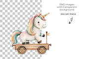 Cute Unicorn Clipart,, an Object Graphic by EllyandLima (Thumbnail 3 of 11)
