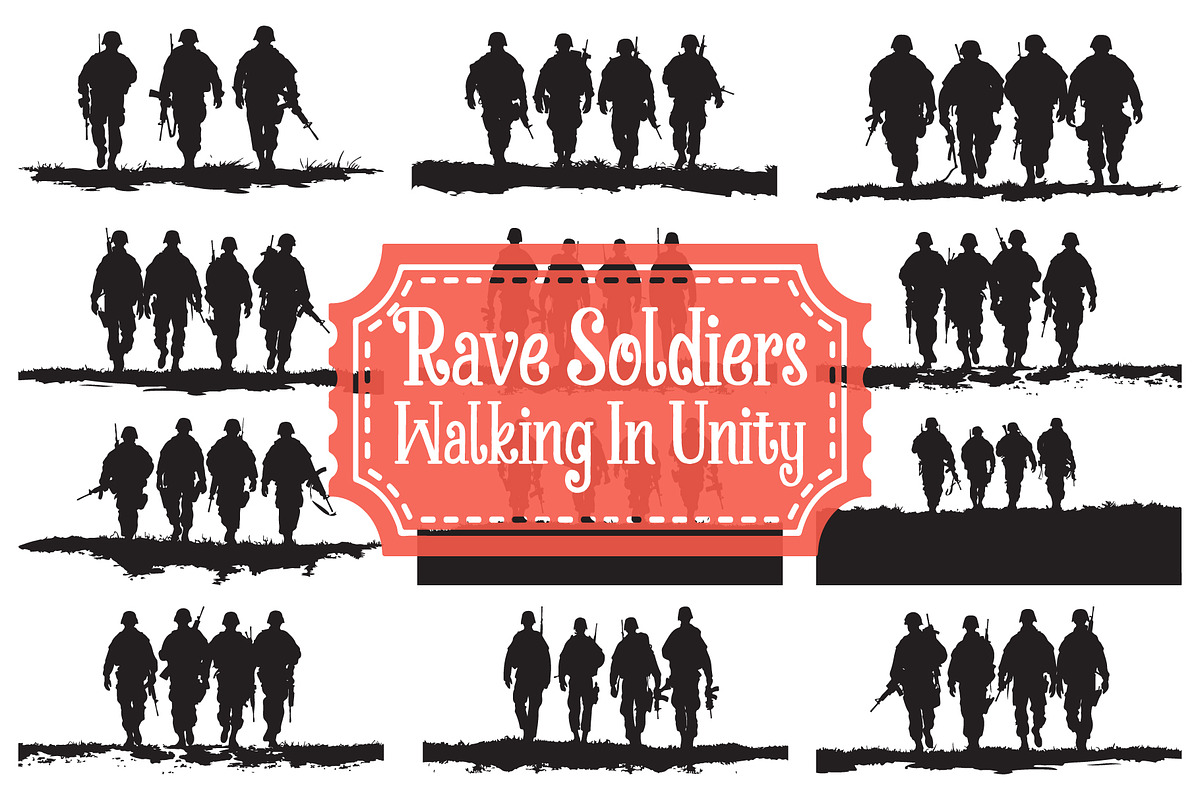 Determined Army Marching Together, an Illustration by Designer_Momina