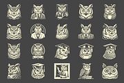 Vintage Great Horned Owl Designs, an Animal Illustration by devastd (Thumbnail 4 of 13)